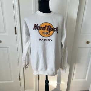 Hard Rock Cafe White Crewneck Sweatshirt
